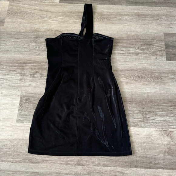Lulus one shoulder asymmetrical black mini dress medium - Picture 8 of 13